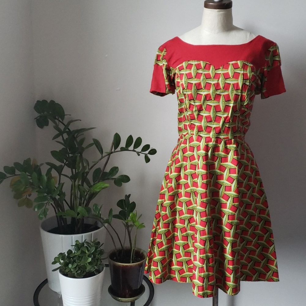 Handmade African Ethnic Skater Circle Skirt Dress